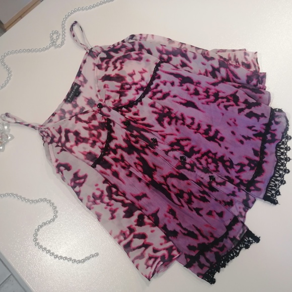 RAMPAGE Cold Shoulder Button Up Lace Top NWOT - Picture 7 of 11